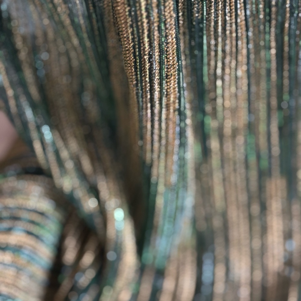 Baesically Curve Emerald Gold Metallic Cutout Maxi Dress NWT Size S - Picture 7 of 11